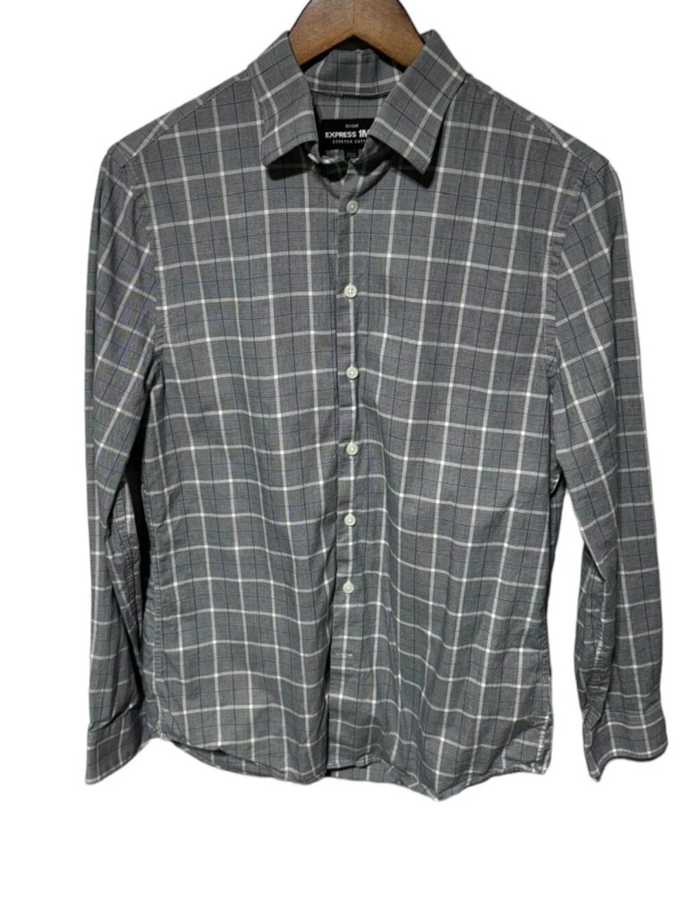 Express 1MX Gray Button Front Shirt Size Small